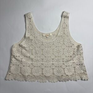 Rebellion  Cream Crochet Tank Top